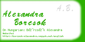 alexandra borcsok business card