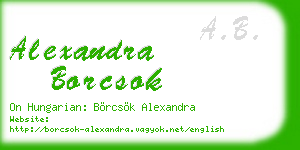 alexandra borcsok business card